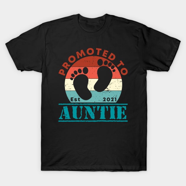 Vintage Promoted to Auntie 2021 new Aunt gift Auntie T-Shirt by Abko90